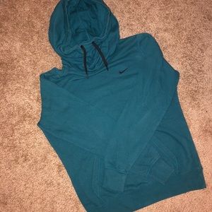 NIKE turquoise funnel neck hoodie